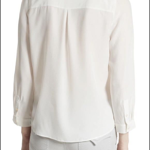 Joie 100% silk ivory bertine lace up blouse size medium - Picture 7 of 8